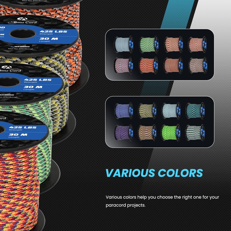 Abma Cord Paracord 425 lbs 3mm 100% Nylon 30M -