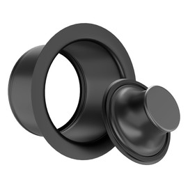 Extended Garbage Disposal Flange Basket Strainer Stopper Stainless Steel Kitchen Sink Flange for 3-1/2 Inch Standard Sink Drain Hole Matte Black