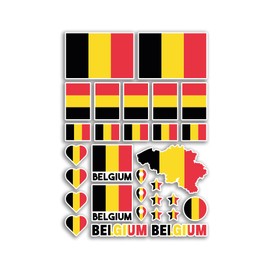A4 Sticker Sheet Belgium Flags Vinyl Stickers - Belgian Country Europe World National Flag Vacation Travel Holiday Car Aesthetic #80015