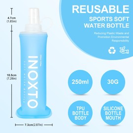 INOXTO Running Hydration Vest ,Lightweight Insulated Pack with 250ml Soft Flask Daypack for Hiking Trail Running Cycling Race Marathon for Women Men (Gray Dark Blue, Standard)