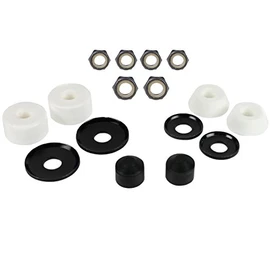 Skateboard Bushings Washers Pivot Cups Nuts Truck Rebuild Kit for 2 Trucks (White)