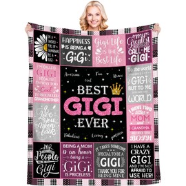 Gigi Gifts for Mothers Day, Gigi GiftsThrow Blanket 60" x 50", Birthday Gifts for Gigi from Grandkids, Gigi Gifts for Grandma, Present for Gigi from Grandchildren, Gigi Mothers Day Blanket Gifts