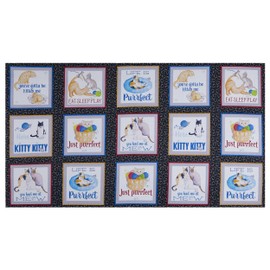 Kanvas Kitty City Boxes 24" Panel Multi, Fabric by The Yard