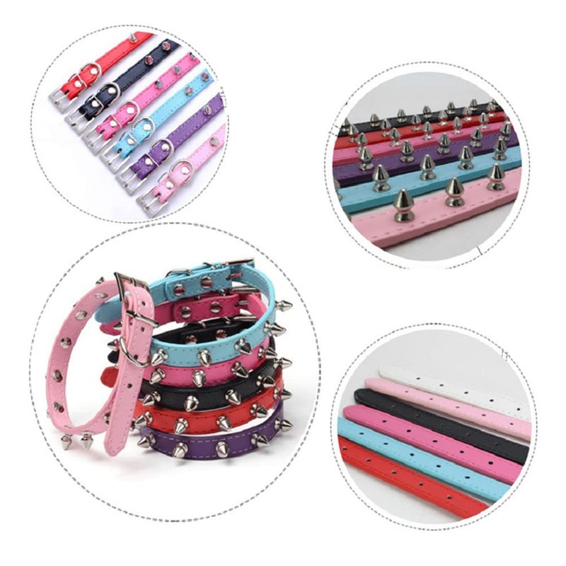 Spiked Dog Collar for Medium Dogs, Mushrooms Rivet Soft Pu