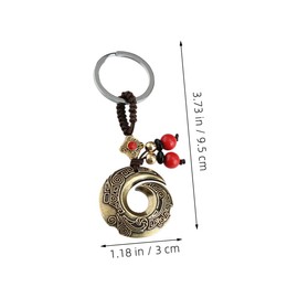 Mikinona Keychain Pendant Charms 2pcs Chinese Style Brass Dragon Keyring Decor for Bag