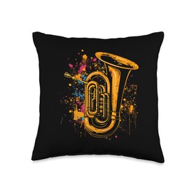 Tuba Streetart Classical Music Throw Pillow