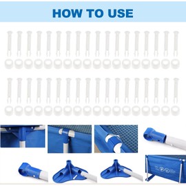 IHLOOTD Pool Joint Pins Pack of 20 Replacement Parts for Intex Pool 5.5 cm Frame Pool Joint Pins Swimming Pool Connection Pins Replacement Parts Feet Replacement for Frame Swimming Pool