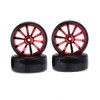 LAFEINA RC Plastic Wheel and Tire Set, 63mm Hard Tyres
