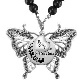 Mom Memorial Suncatcher Butterfly for Car Charm Loss of Mother Ornament Hanging Rear View Mirror Accessories Grief Bereavement Sympathy Gift