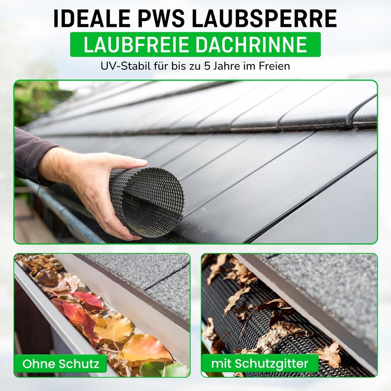 PWS 1 x 2 m Gutter Protection, Diameter 100-125 mm,