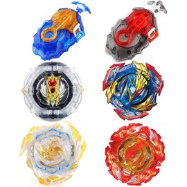 vibebli Bey Battle Burst Gyro Blade Toy Set Great Birthday Gift for Children Kids Boys 6 8+ Metal Fusion Attack Top Battling Burst 4 Spinning Tops 2 Two-Way Launcher