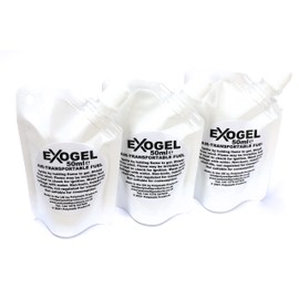 Exogel Camping Stove Gel Fuel. Versatile, odourless fuel with high energy density. Non-hazmat and air-transportable, ideal for hiking, travel and home emergencies. 150ml (3x 50ml pouches). UK-Made.