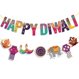 Diwali Decorations, Happy Diwali Banner, Diwali Decorations Items Hanging Kit Diwali Decor Rangoli Indoor Outdoor Hanging Decor for House Happy Diwali Banner for Home