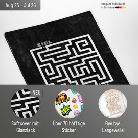 Häfft® Planner 2025/2026 A5 - Softcover School Calendar, School Planner, Homework Book, School Planner "Labyrinth" - Sustainable and Climate Friendly