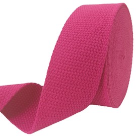 1.5 inch Cotton Webbing Braid Handles Bag Strap 15ft High Density Webbing Plain Weave Straps for Cloth Tote Bag, Pet Collars, DIY Projects, Crafts, Outdoor Accessories (Rose 503)