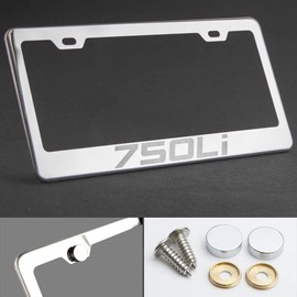 100% Stainless Steel License Plate Frame for 750LI with Real Laser Engraving on Chrome Mirror Finished Surface