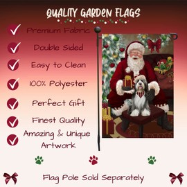 Doggie of the Day Tibetan Terrier Dog Garden Flags - Santa's Christmas Surprise - Double Sided - Yard Porch Lawn Spring Decorative Gift - Home Decor 12 1/2"w x 18"h - GFLAG50436