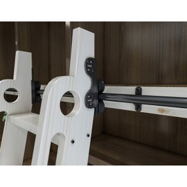 104RDHOUSE 3.3FT Sliding Library Ladder Hardware kit Telescopic Upper Roller,Floor Wheels with Brakes (No Ladder)