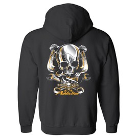 Diesel Life It's an Addiction Zipper Hoodie- Medium Black