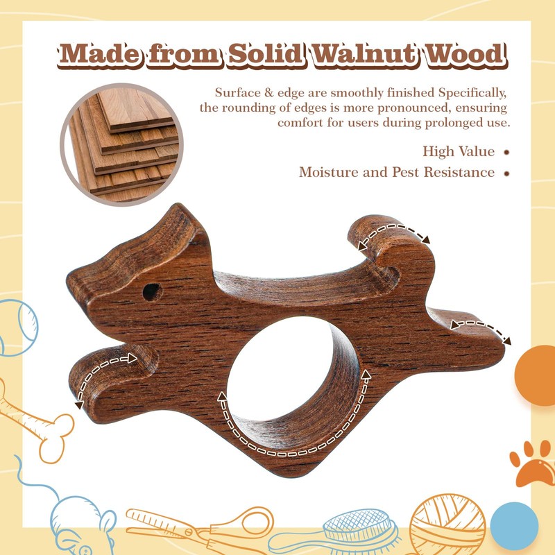 Mabor Walnut Dog Page Holder - Smooth Wood Thumb Bookmark