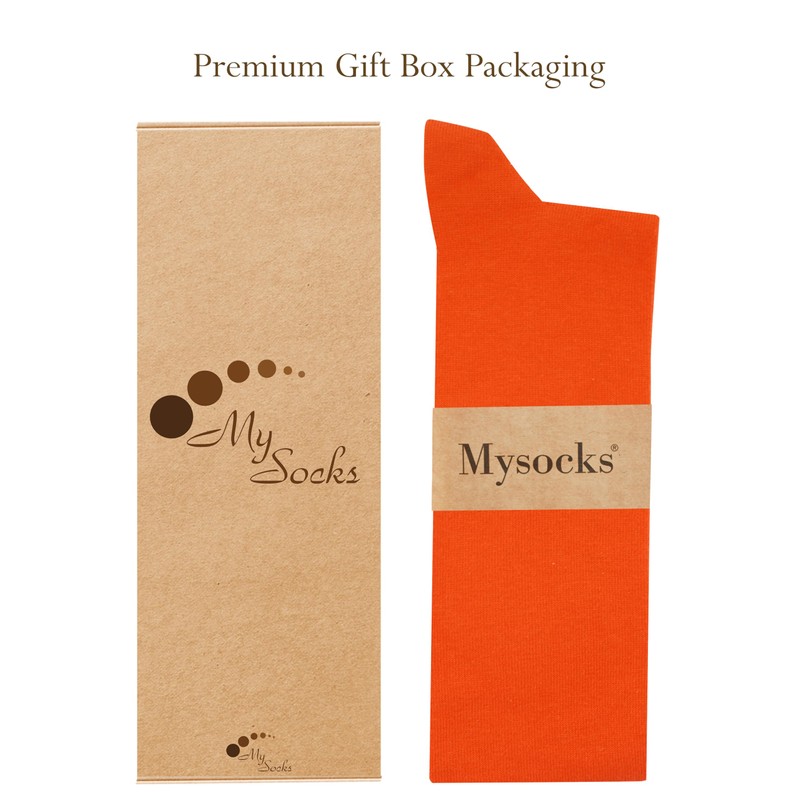 Mysocks Unisex Knee High Long Socks Orange,4-7