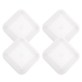uxcell 4pcs Shower Drain Hair Catcher Square Drain Cover with Anti-Slip Point Silicone Hair Stopper for Shower Kitchen Sink Bathroom Tub Accessories, White