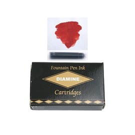 Pk/18 DIAMINE Fountain Pen Ink Cartridges, MONACO RED