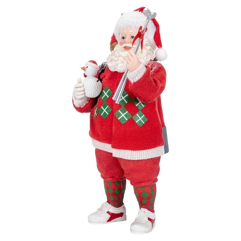 Kurt S. Adler 10.5-Inch Fabriché Golf Santa Table Piece