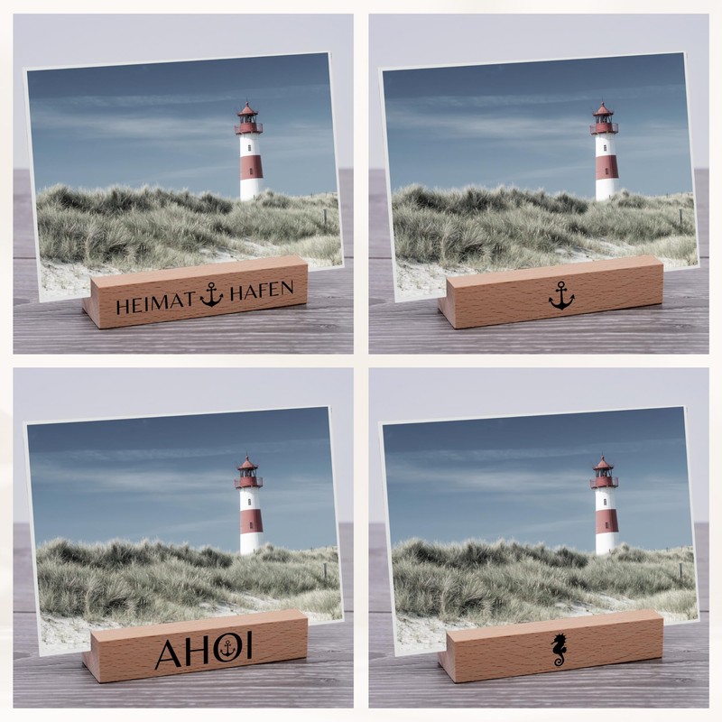 Interluxe Kartenhalter - Heimat - Grußkartenhalter mit Spruch Zuhause Fotohalter
