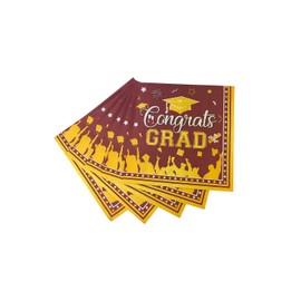 Graduation Party Decorations 2025 Disposable Graduation Napkins set Class of 2025 2-Ply 24 Pack Guest Paper for Congrats Grad Party Supplies Maroon 6.5in