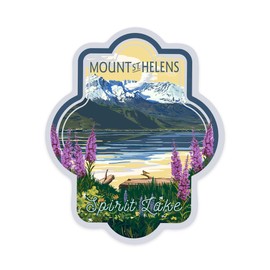 Die Cut Sticker Mount St. Helens, Washington, Spirit Lake, Contour Vinyl Sticker 1 to 3 inches (Waterproof Decal for Cars, Water Bottles, Laptops, Coolers), Small