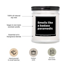You Nique Designs Funny Paramedic Gifts for Women, Paramedic for Men 9 Oz Candle, Gifts for Paramedics Men, Women - Unique Present for Paramedic - Cool Paramedic Candle Ideas (Eucalyptus & Spearmint)