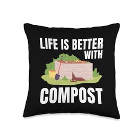 Compost Organic Composting Sustainable Gardening Homesteader Throw Pillow