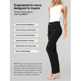 Conceited Black Dress Pants Women Tummy Control - Wear to Work Pants Women - Womens Dress Pants - Slacks - Business Casual Office - Black - Small