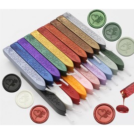 20 Pcs Assorted Colors Sealing Wax Sticks with Wicks, Mixed Color Wax Seal Sticks with Wicks are Great for Letter Seal Wax Stamp, Wedding Invitations, Packaging Decoration (20#1)