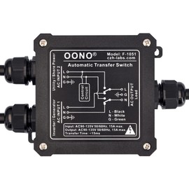 OONO AC120V 15Amp Automatic Transfer Switch, ATS Auto Transfer Switch (NEMA 5-15P/R)