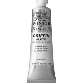 Winsor & Newton 8840493 Griffin Alkyd Oil Paint, Quick-Drying Oil Paint, Made from High-Quality Pigments, Non-fading, 37 ml Tube - Titanium White