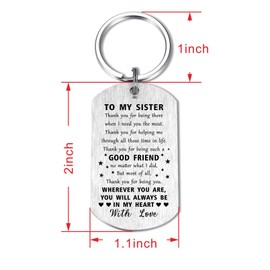 LGQDYMZ Sister Gifts for Birthday - Sister Keyring from Brother - Best Sister Idea Gifts for Birthday Christmas Wedding