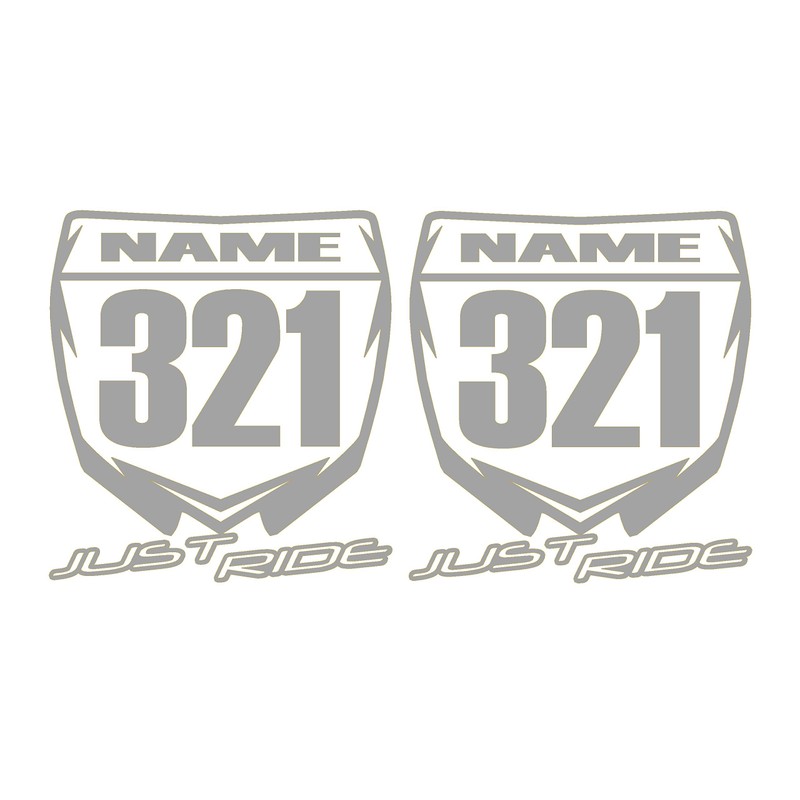 JUST RIDE Motocross Number Plate Replica Decal Stickers YZ