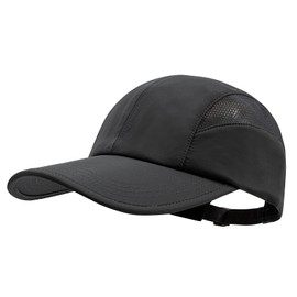 CLAPE Breathable Mesh Baseball Cap Summer Sports Running Cap Moisture Wicking Baseball Cap Lightweight Running Cap UV Protection Visor Cap, DCP2403-Dark Gary