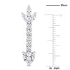 Heart and Marquise Created White Sapphire Sterling Silver Drop Earrings