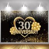 30th Anniversary Backdrop Wedding Anniversary Decorations Backdrop Black Gold 30th