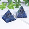 KYEYGWO Lapis Lazuli Crystal Pyramid Stone with Carved Copper Angel