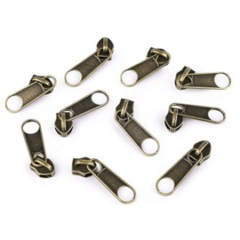 cyclingcolors 10 x Zip N°5 Slider Zip Repair Replacement Zipper for Jackets Suitcases Backpacks Metal Vintage Brass