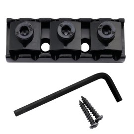 Musiin Electric Guitar Locking Nut 42mm Floyd Rose Tremolo Guitar bridge headstock pillow tremolo system metal upper string pillow with wrench with installation screws(black)