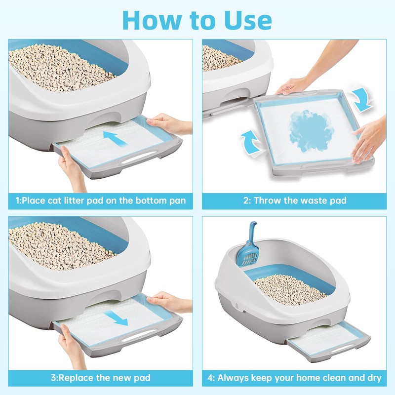 PWEZON Disposable Litter Box Liners, 50 pcs Super Absorbent Training