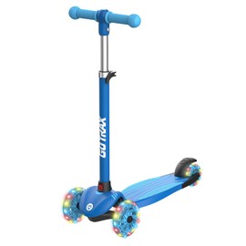 Gotrax KS1 Kids Kick Scooter, LED Lighted Wheels and 3 Adjustable Height Handlebars, Lean-to-Steer & Widen Anti-Slip Deck, 3 Wheel Scooter for Boys & Girls Ages 2-8 and up to 100 Lbs
