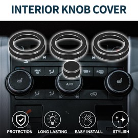 TUCKBOLD AC Air Conditioner Media Volume Control Switch Knob Cover Ring for Land Rover Range Rover Evoque 2012-2018 Sturdy | Interior Decal Trim Black 4 Pcs