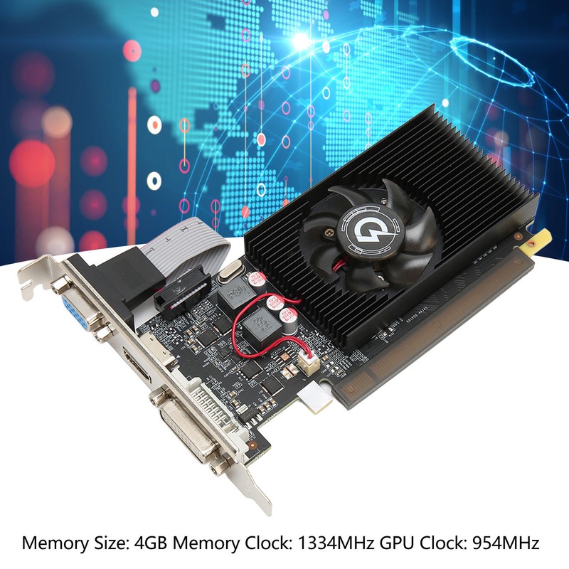 Gaming Graphics Card 4GB 64Bit GDDR3 954MHz GPU Clock PCI