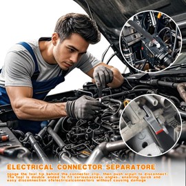 3Pcs Electrical Disconnect Pliers 37960, Fuel Line Petrol Clip Pipe Plier, Electrical Connector Push Tab Style Plugs, Angled Wire Plug Removal Tool Set